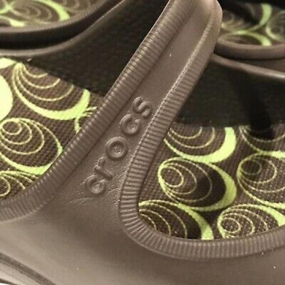 Crocs Frances Mary Janes Brown Wedge 10 Clog - Picture 3 of 8